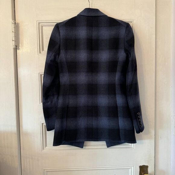 Veronica Beard Matteo Blue and Black Plaid Long Dickey Blazer Jacket - Picture 7 of 16
